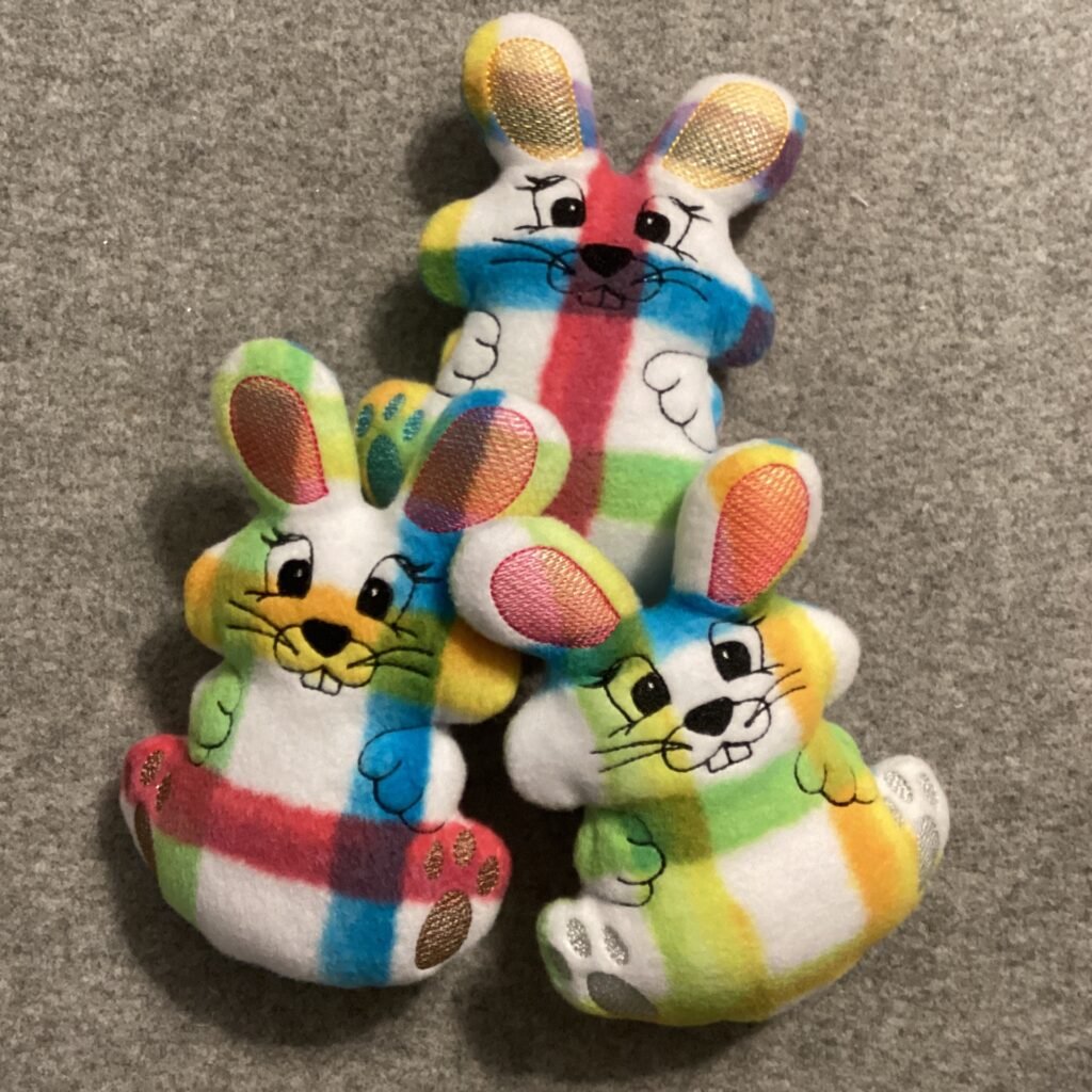 Embroidered Bunny Plaid