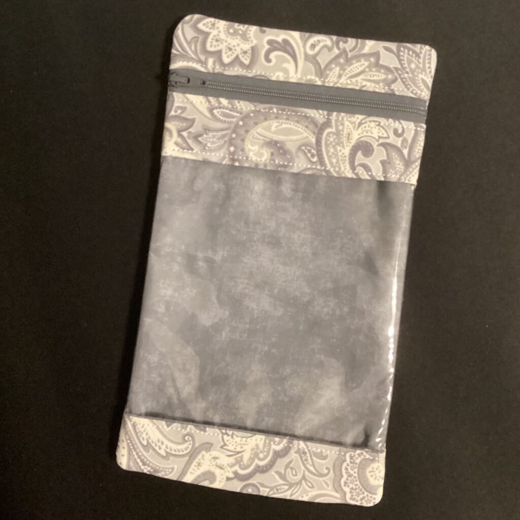 Clear Front Bag-Gray Paisley