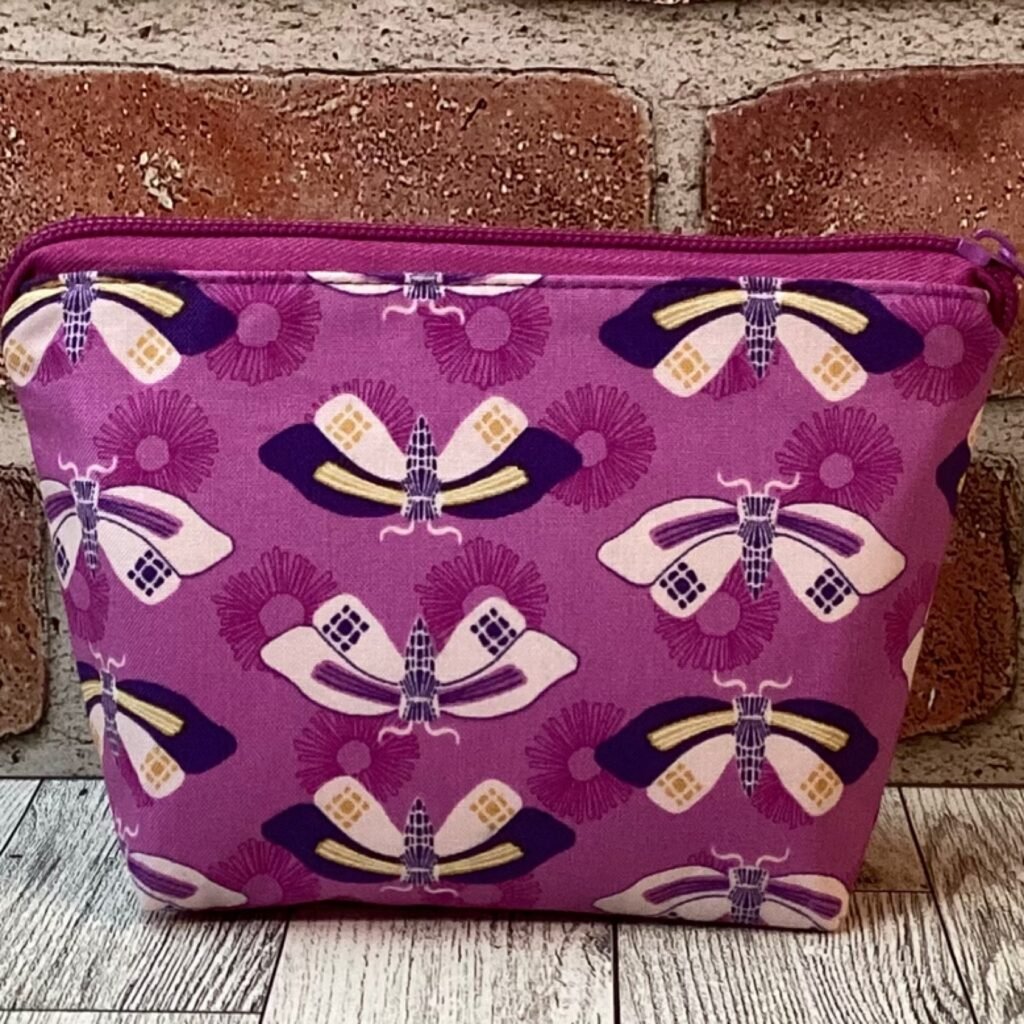 Small Zip Bag Purple Moths
