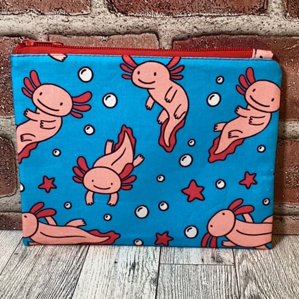 6x8 Axolotal Zipper Bag