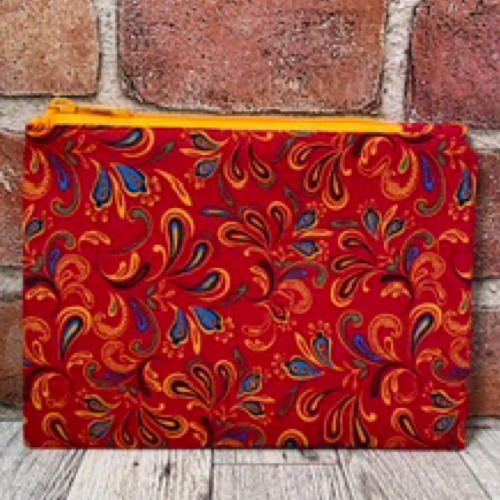 6x8 Red Swirls Zipper Bag