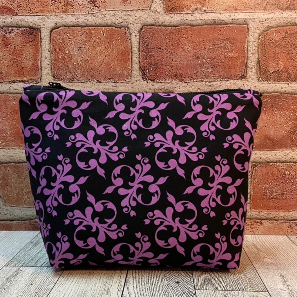 Large Zip Bag Purple and Black
