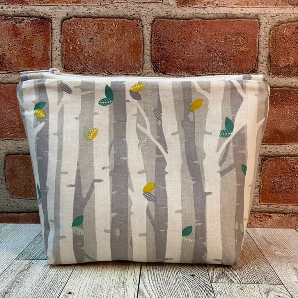 Large Zip Bag Gray Trees