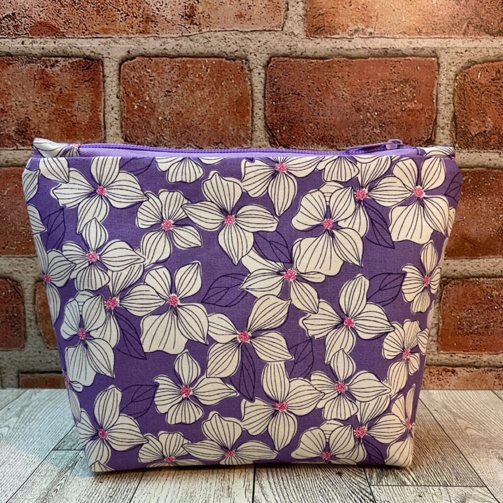 Large Zip Bag Purple Flowers