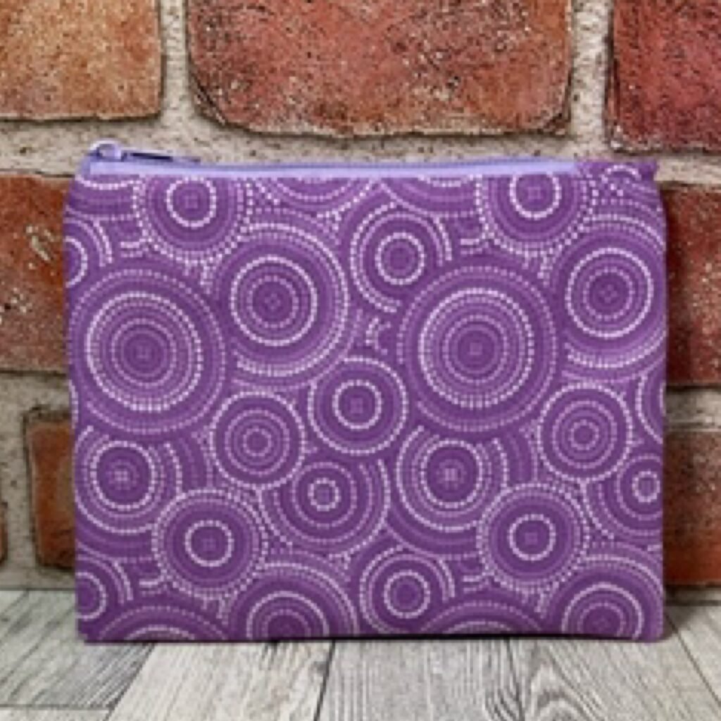 6x8 Purple Circles Zipper Bag