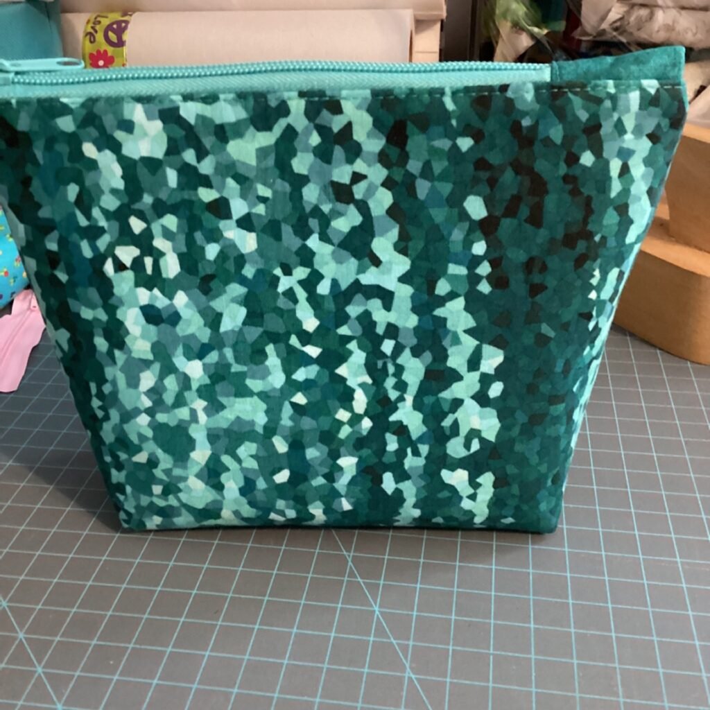 Large Zip Bag Green Broken Tiles