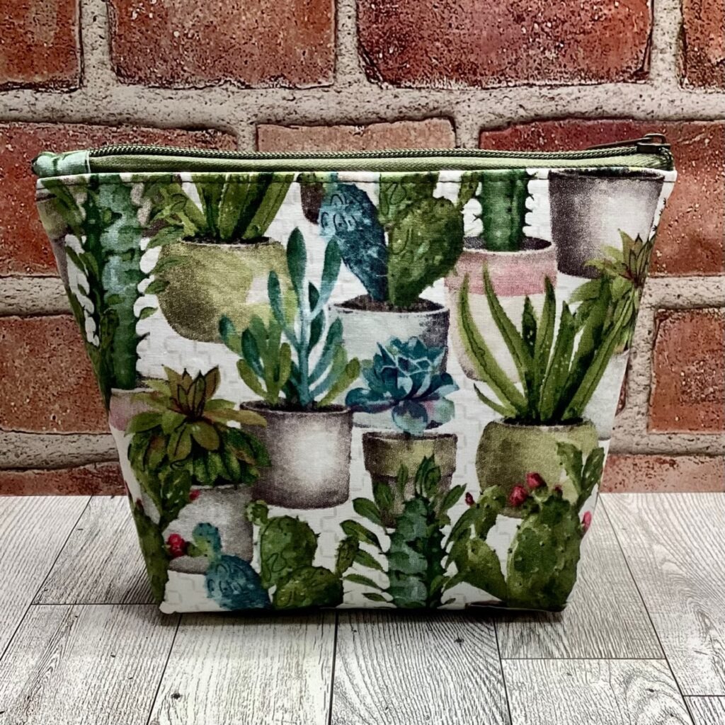 Large Zipper Bag Succulents