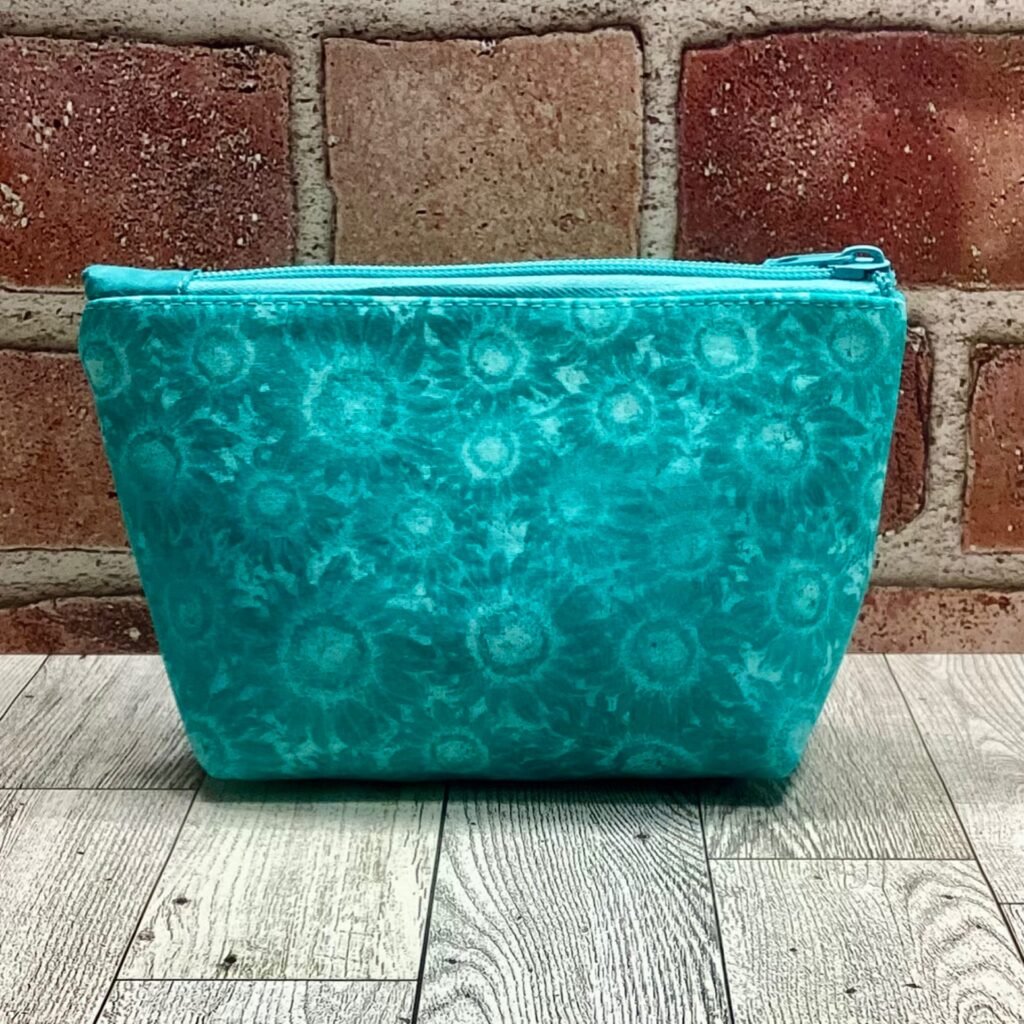 Small Zip Bag Teal Floral