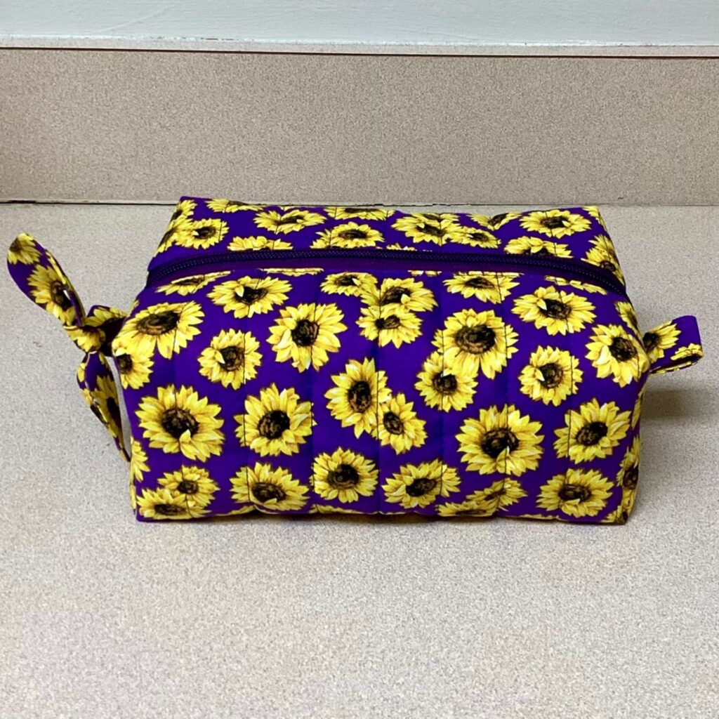 Quilted Boxy Bag Purple Sunflowers