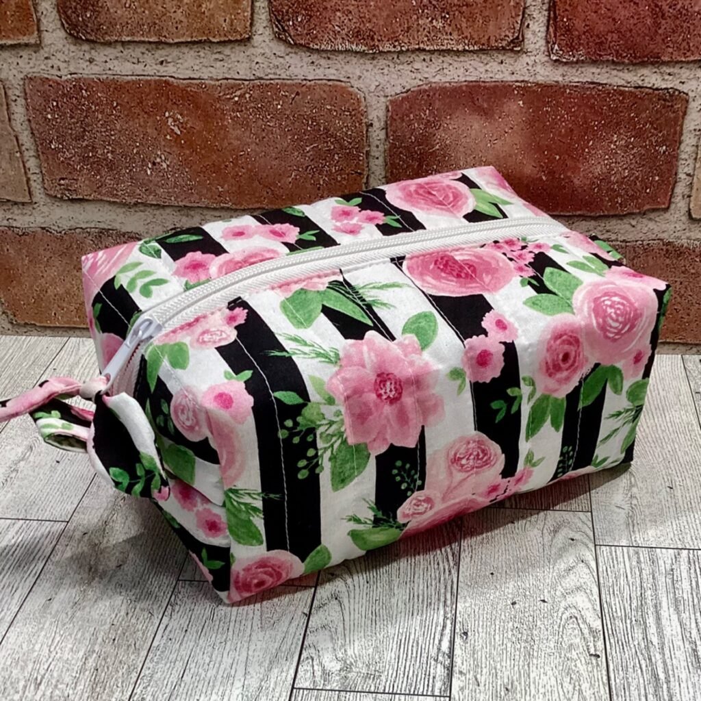 Quilted Boxy Bag Stripes and Roses