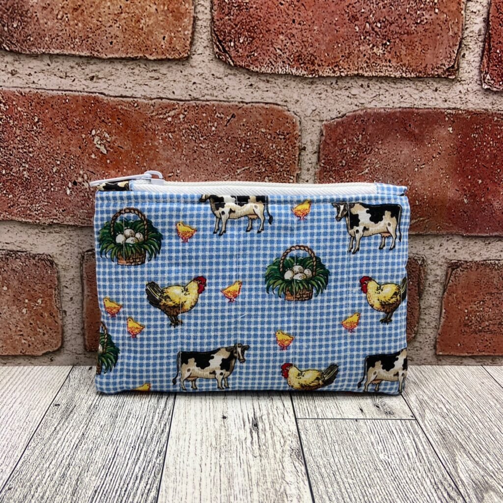 Mini Zip Bag Gingham Farm