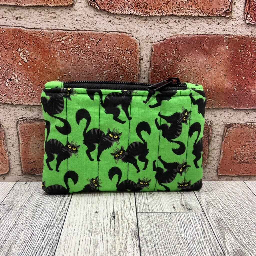 Mini Zip Bag Halloween Green Cats