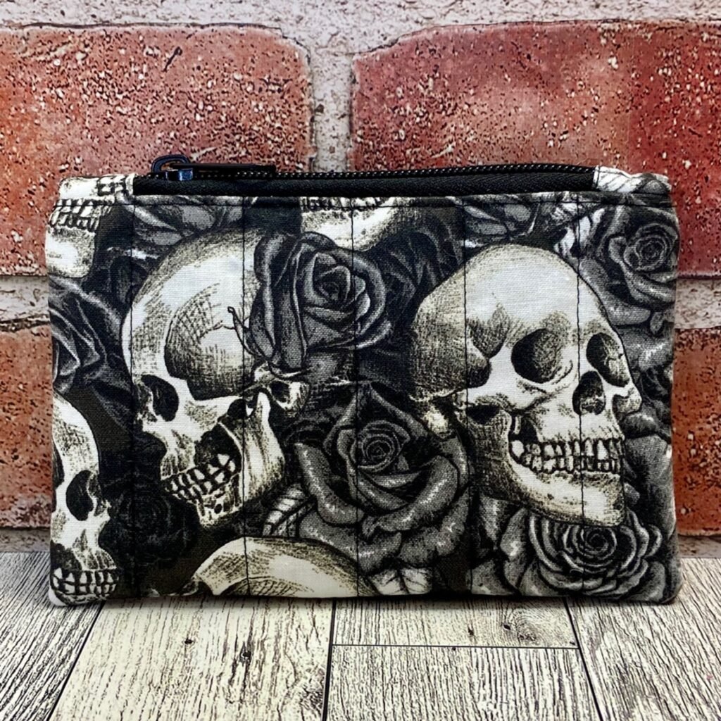 Mini Zip Bag Halloween Black Skulls