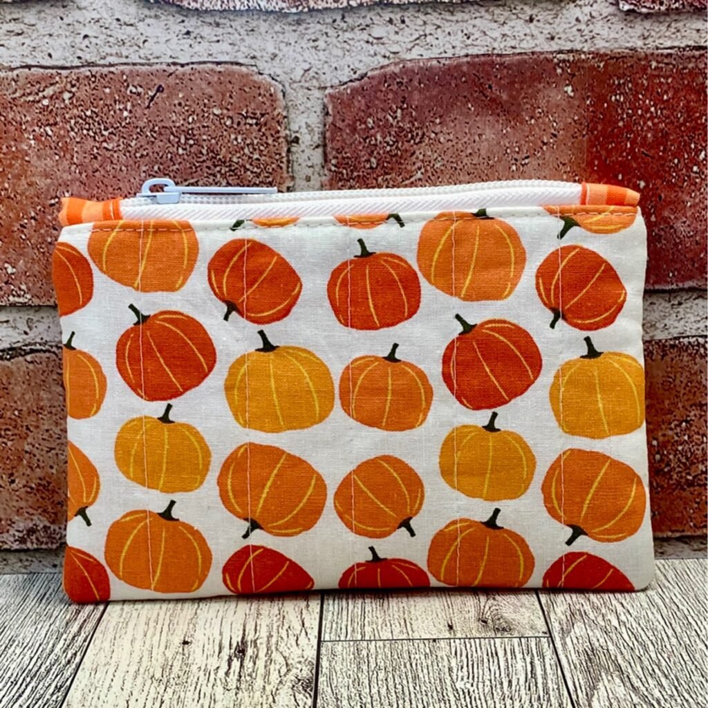 Mini Zip Bag Halloween White Pumpkins